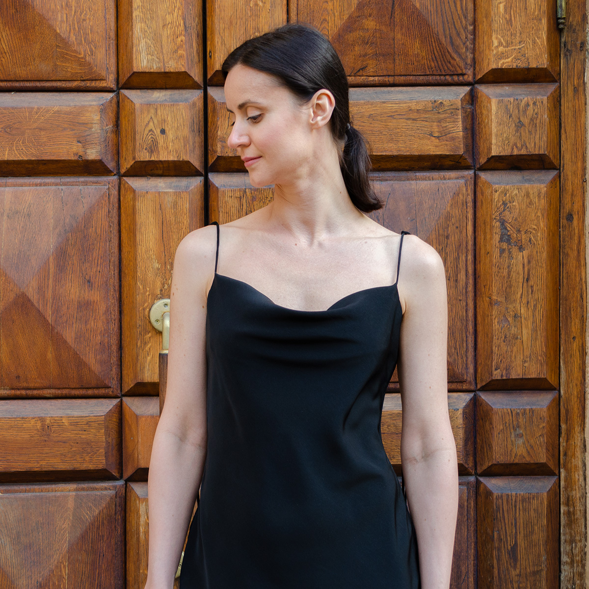 Платье-комбинация с драпировками