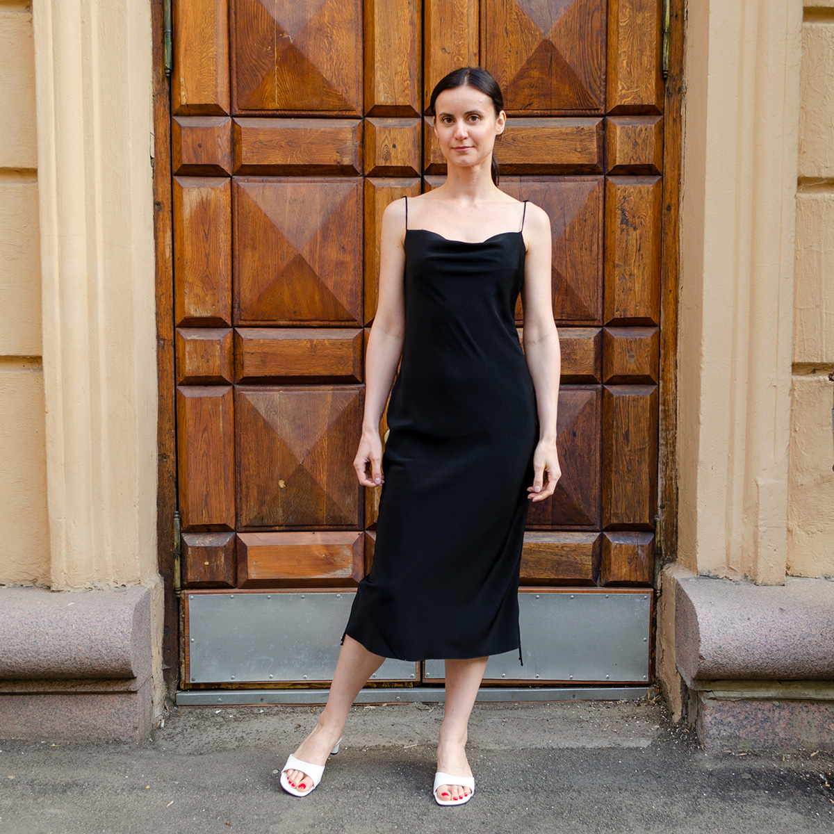 Платье-комбинация с драпировками